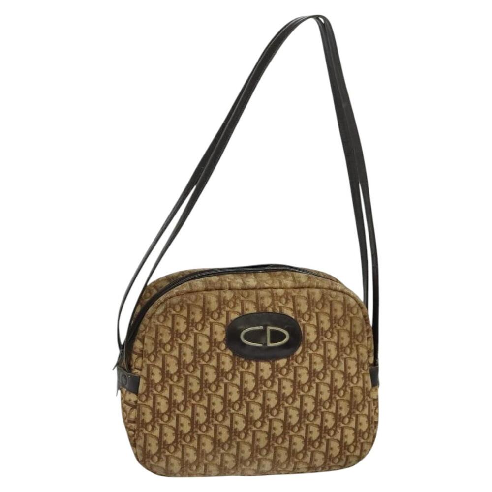 DIOR Trotter Canvas Shoulder Bag Brown
